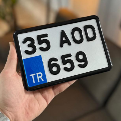 Küçük Motor (Bisiklet) Plakası 12x18 cm