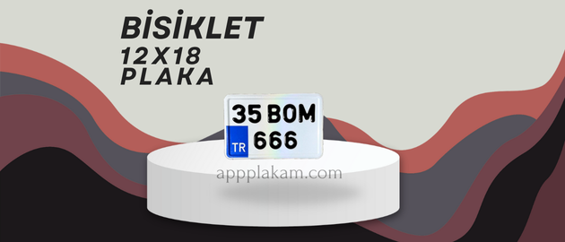 küçük bisiklet motor plakası 12x18 cm